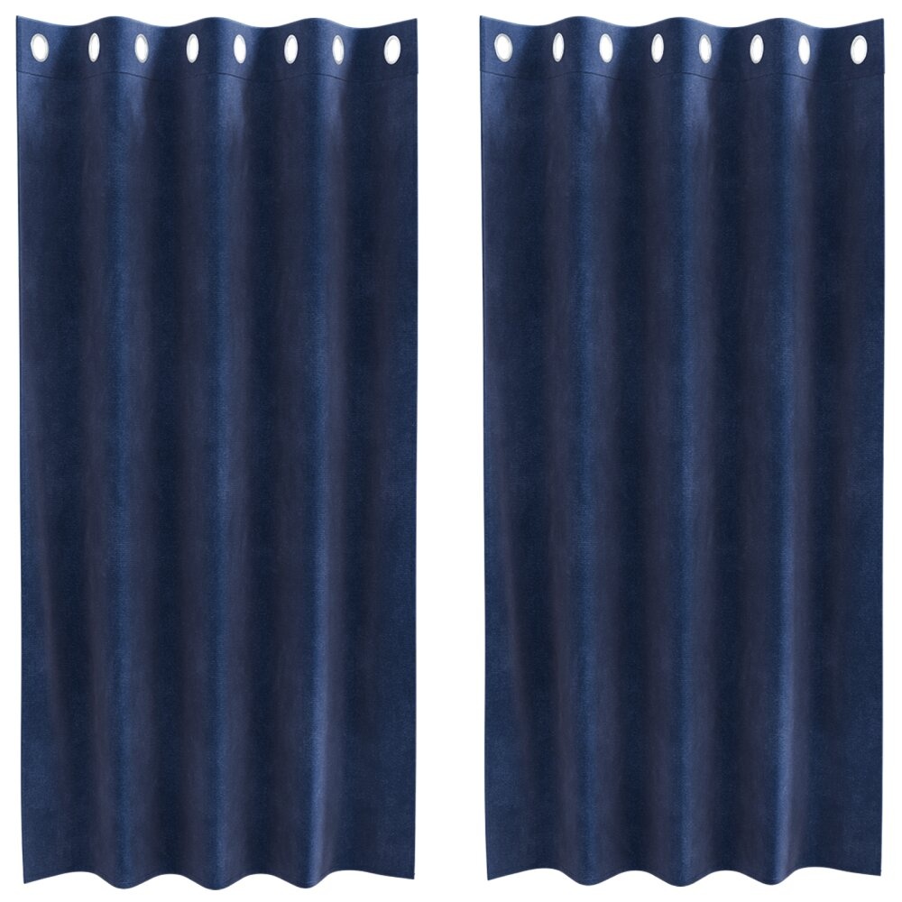 VidaXL Blackout Gordijnen met Oogjes 2 stuks Donkerblauwe Velours