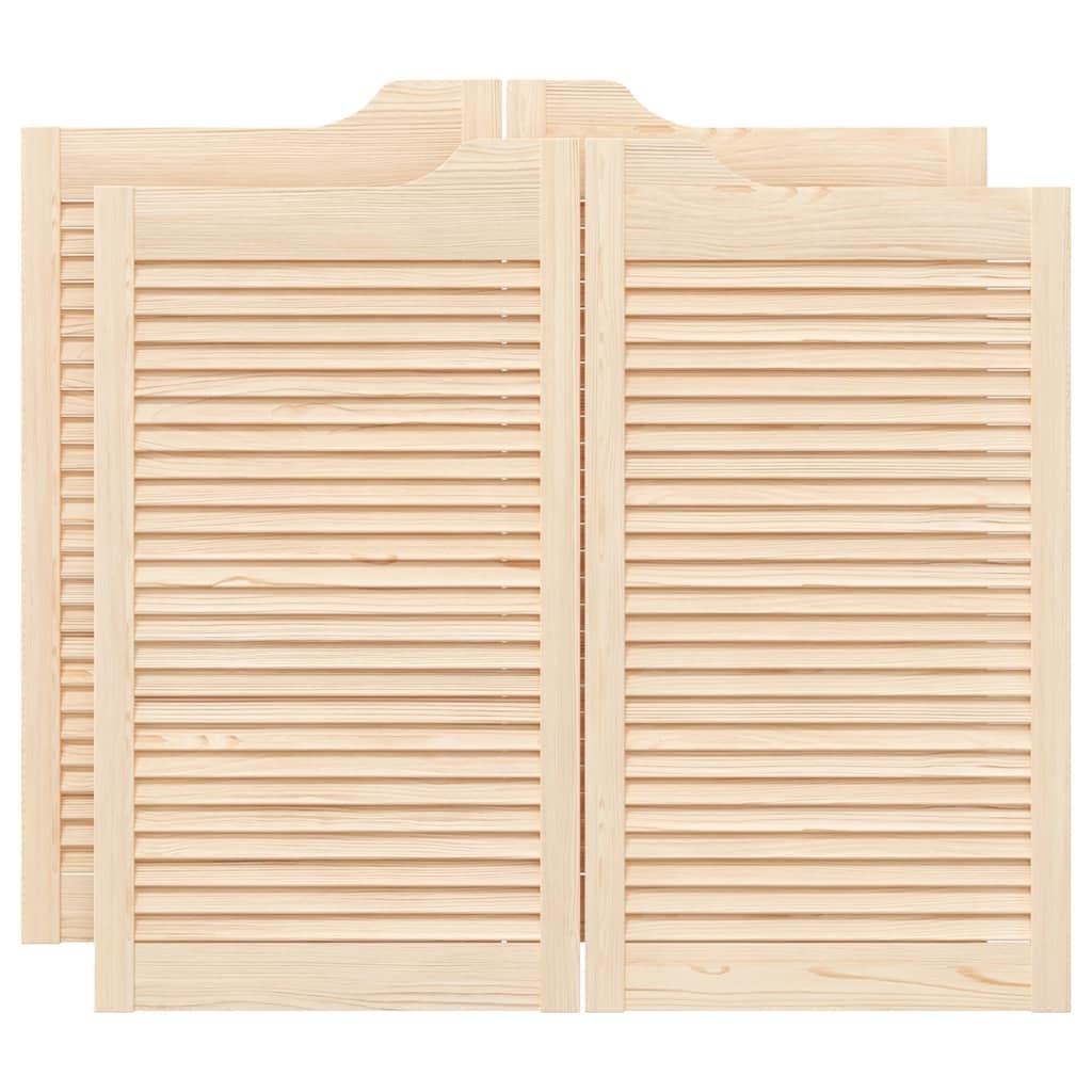 VidaXL Draaideuren louvre design 2-Paar 90x100 cm massief grenenhout