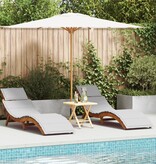 VidaXL ligbedden met Kussens 2 stuks Lichtgrijs Massief Hout Acacia