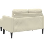 vidaXL 2-zitsbank met ligstoel L-vormig crèmekleurig 125 cm kunstleer