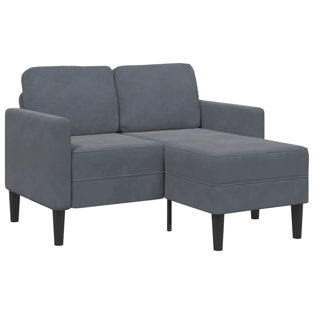 vidaXL 2-zitsbank met ligstoel L-vormig 125 cm fluweel