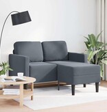vidaXL 2-zitsbank met ligstoel L-vormig 125 cm fluweel