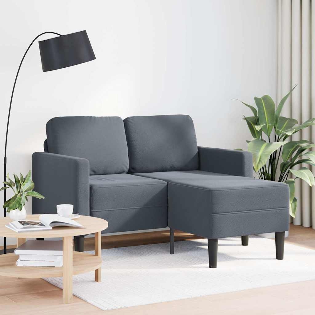 vidaXL 2-zitsbank met ligstoel L-vormig 125 cm fluweel