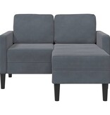 vidaXL 2-zitsbank met ligstoel L-vormig 125 cm fluweel