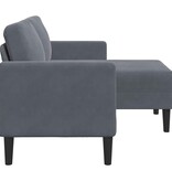 vidaXL 2-zitsbank met ligstoel L-vormig 125 cm fluweel