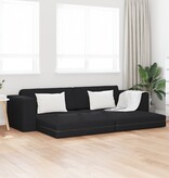 vidaXL Vloerbank Bed 2-in-1 Zwart 245x150x60.5 cm Stof