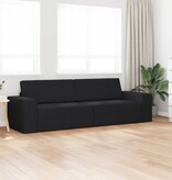vidaXL Vloerbank Bed 2-in-1 Zwart 245x150x60.5 cm Stof