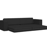 vidaXL Vloerbank Bed 2-in-1 Zwart 245x150x60.5 cm Stof