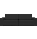 vidaXL Vloerbank Bed 2-in-1 Zwart 245x150x60.5 cm Stof