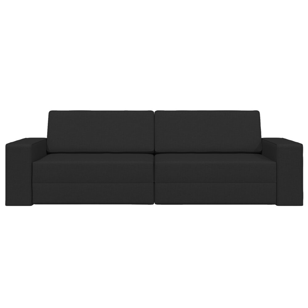 vidaXL Vloerbank Bed 2-in-1 Zwart 245x150x60.5 cm Stof