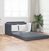 vidaXL Vloer Sofa Bed 2-in-1 Donkergrijs 124x204x61 cm Velvet