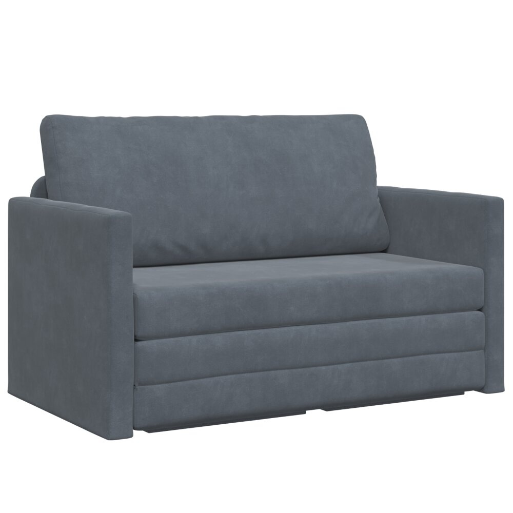 vidaXL Vloer Sofa Bed 2-in-1 Donkergrijs 124x204x61 cm Velvet