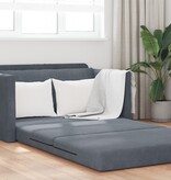 vidaXL Vloer Sofa Bed 2-in-1 Donkergrijs 124x204x61 cm Velvet