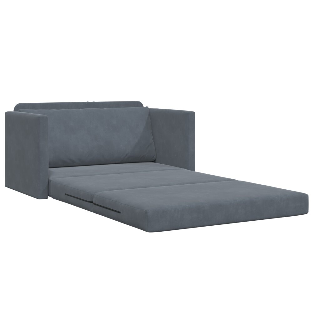 vidaXL Vloer Sofa Bed 2-in-1 Donkergrijs 124x204x61 cm Velvet