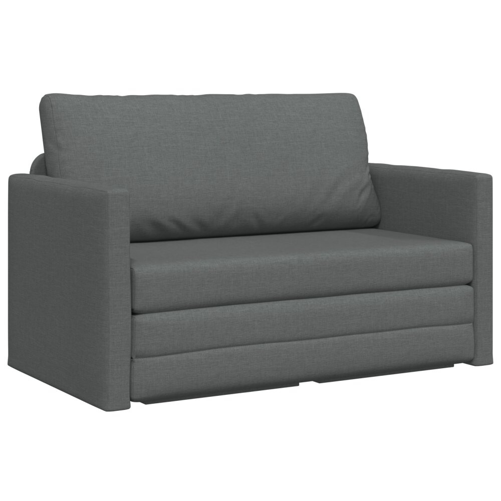 vidaXL Vloer Slaapbank 2-in-1 Donkergrijs 124x71x78 cm Stof