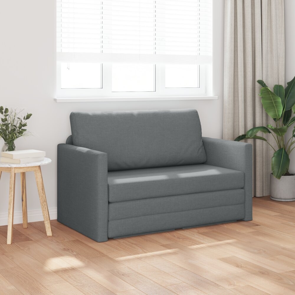vidaXL Vloer Slaapbank 2-in-1 Donkergrijs 124x71x78 cm Stof