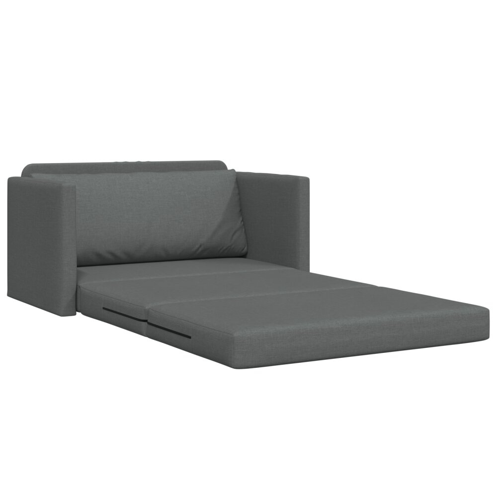 vidaXL Vloer Slaapbank 2-in-1 Donkergrijs 124x71x78 cm Stof