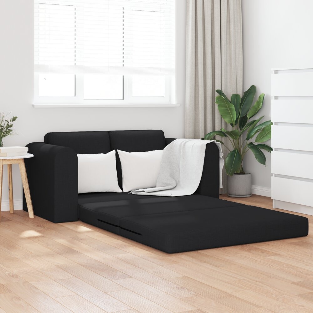 vidaXL Vloer Sofa Bed 2-in-1 Zwart 148x71x83 cm Stof