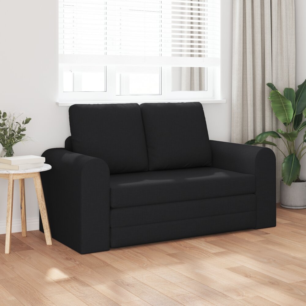 vidaXL Vloer Sofa Bed 2-in-1 Zwart 148x71x83 cm Stof