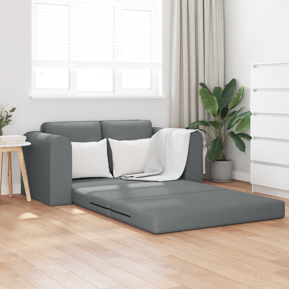 vidaXL Vloer Sofa Bed 2-in-1 Donkergrijs 148x71x83 cm Stoffen
