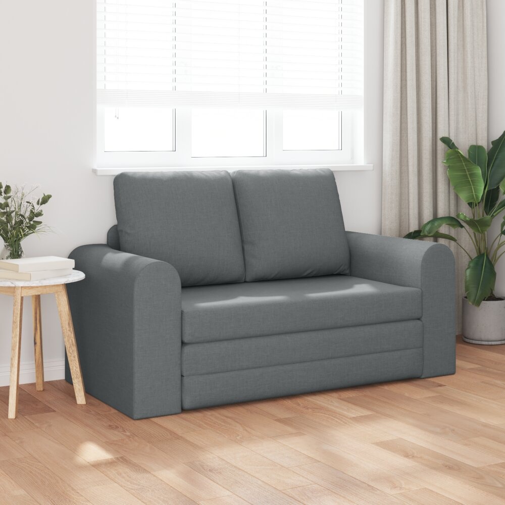 vidaXL Vloer Sofa Bed 2-in-1 Donkergrijs 148x71x83 cm Stoffen