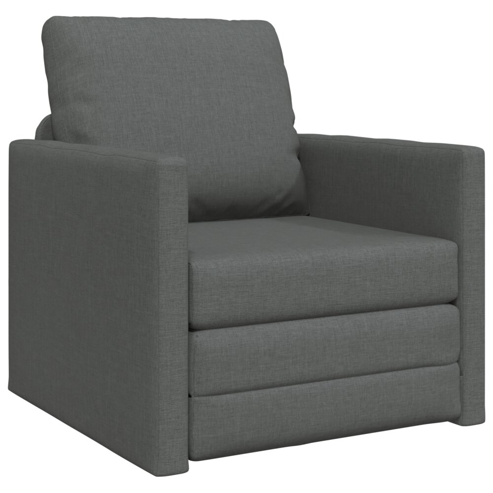 vidaXL Vloer Sofa Bed 2-in-1 Donkergrijs 74x77x81 cm Stof