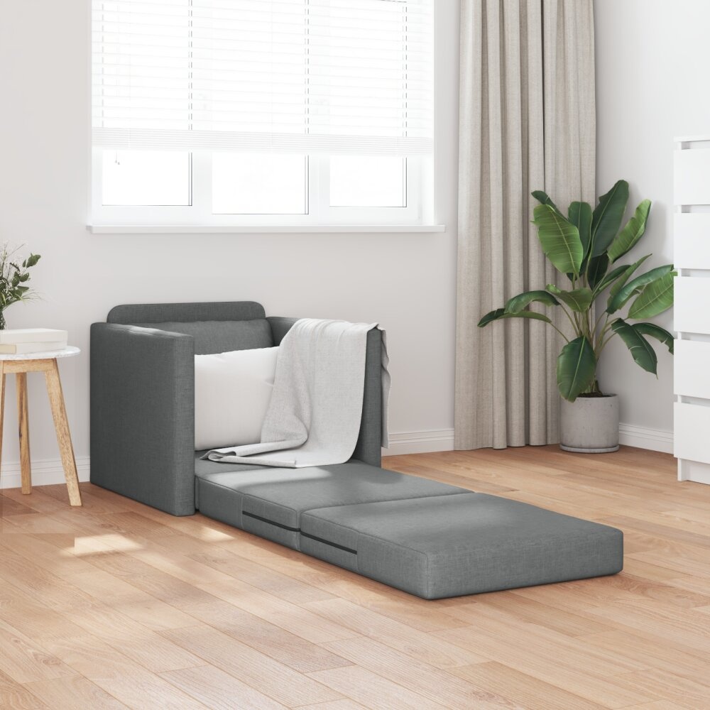 vidaXL Vloer Sofa Bed 2-in-1 Donkergrijs 74x77x81 cm Stof