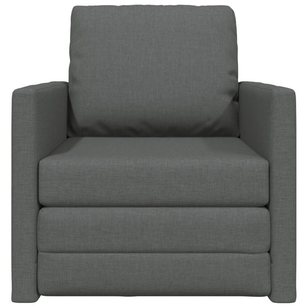 vidaXL Vloer Sofa Bed 2-in-1 Donkergrijs 74x77x81 cm Stof