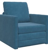 vidaXL Floor Sofa Bed 2-in-1 Blauw 74x77x81 cm Velvet