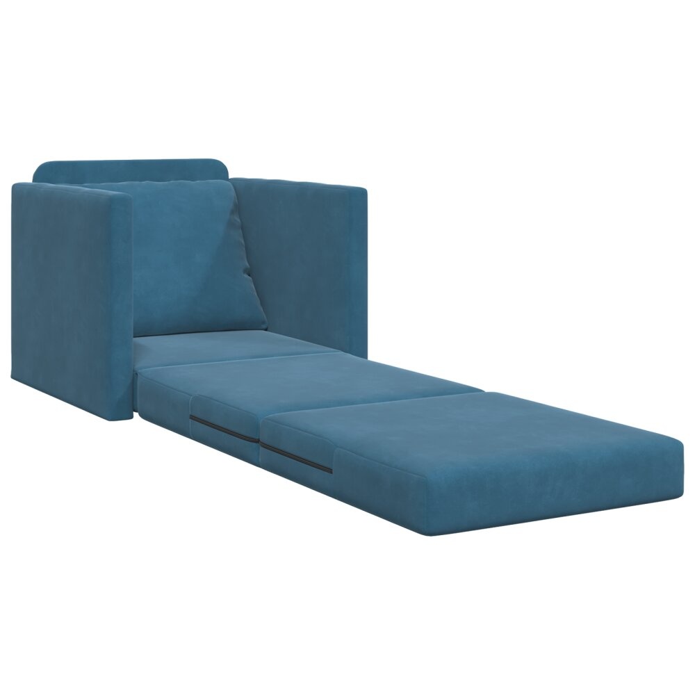 vidaXL Floor Sofa Bed 2-in-1 Blauw 74x77x81 cm Velvet