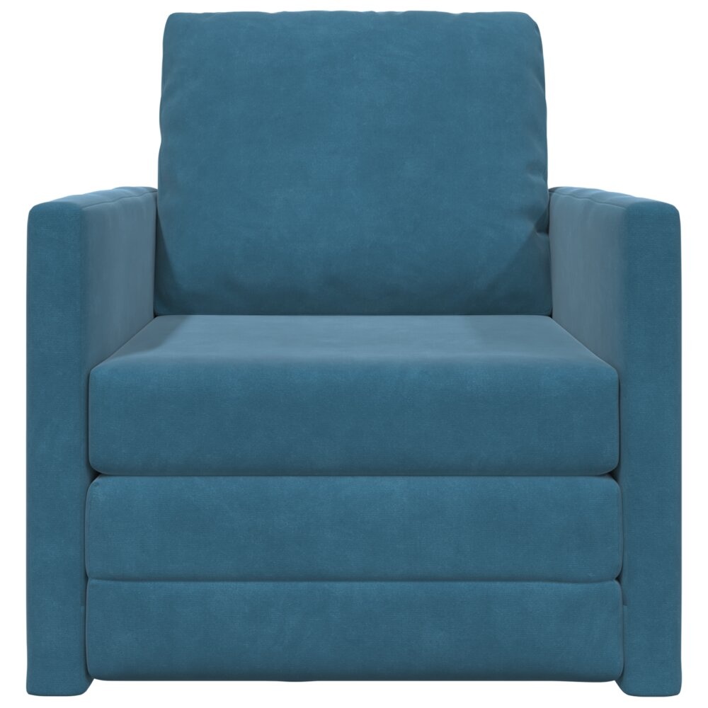 vidaXL Floor Sofa Bed 2-in-1 Blauw 74x77x81 cm Velvet