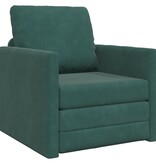 vidaXL Vloersofa Bed 2-in-1 Donkergroen 74x77x81 cm Velvet