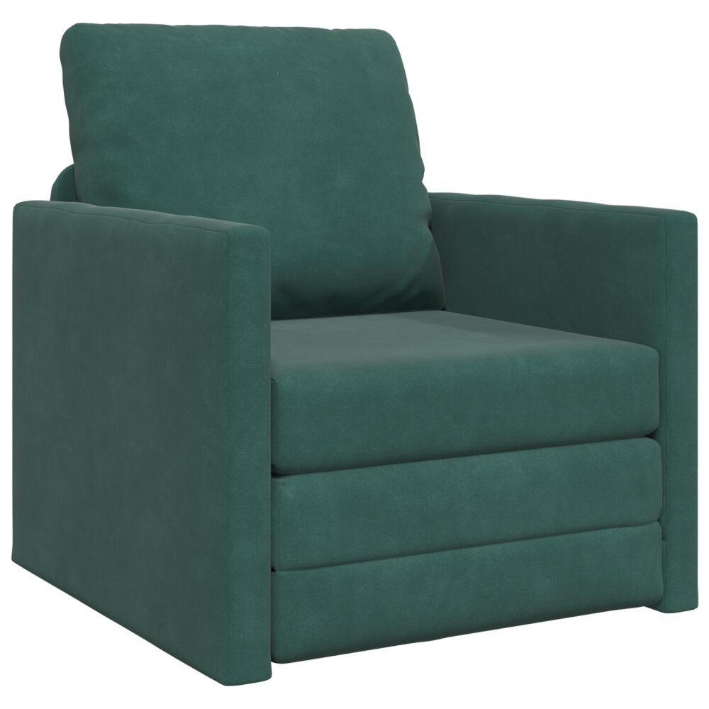 vidaXL Vloersofa Bed 2-in-1 Donkergroen 74x77x81 cm Velvet