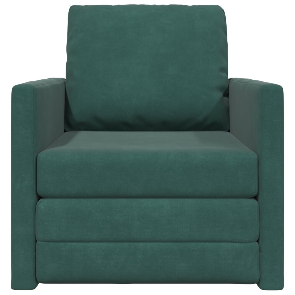 vidaXL Vloersofa Bed 2-in-1 Donkergroen 74x77x81 cm Velvet