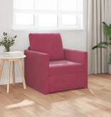 vidaXL Vloersofa Bed 2-in-1 Wijnrood 74x77x81 cm Velvet