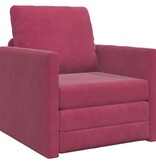 vidaXL Vloersofa Bed 2-in-1 Wijnrood 74x77x81 cm Velvet