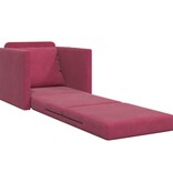 vidaXL Vloersofa Bed 2-in-1 Wijnrood 74x77x81 cm Velvet