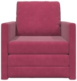 vidaXL Vloersofa Bed 2-in-1 Wijnrood 74x77x81 cm Velvet