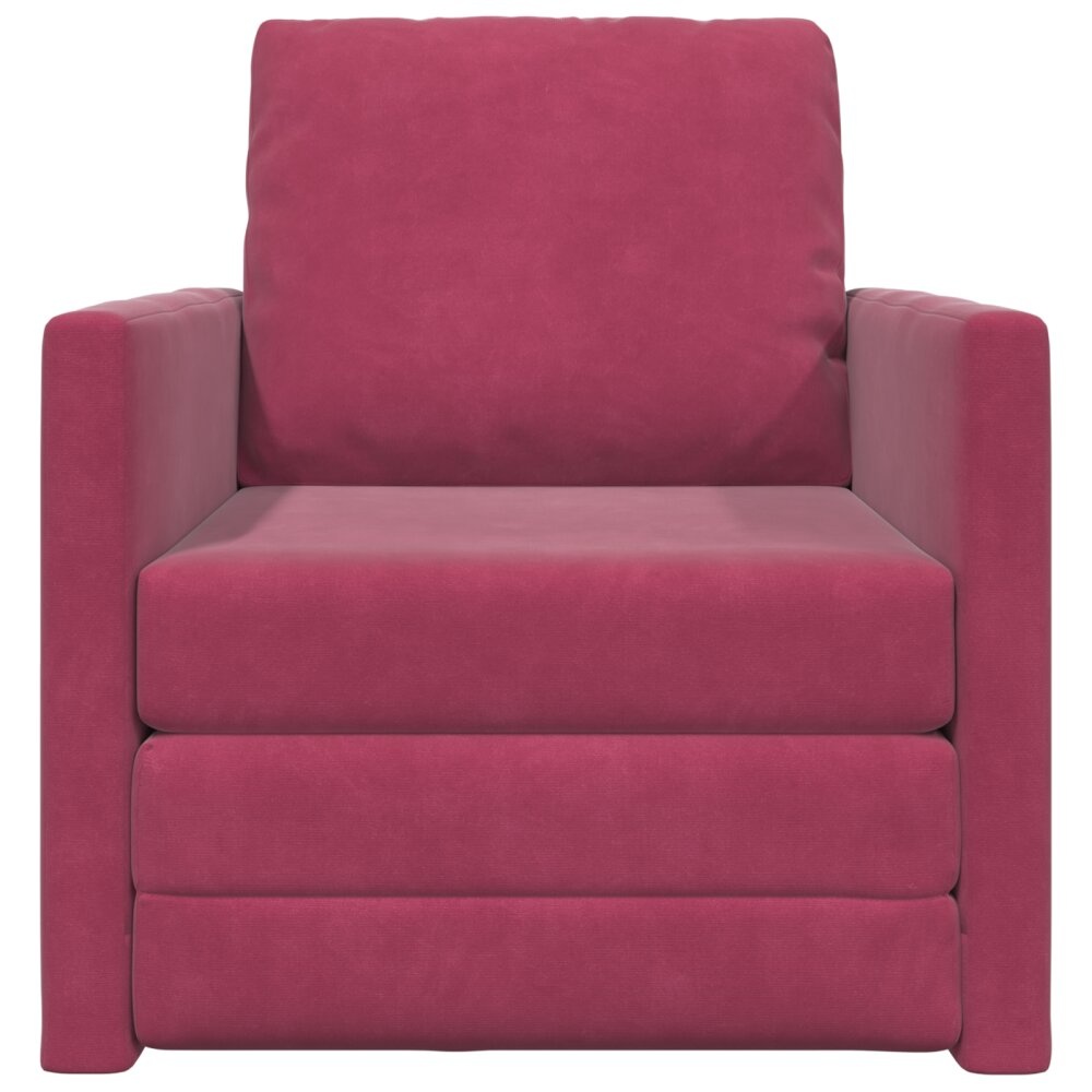 vidaXL Vloersofa Bed 2-in-1 Wijnrood 74x77x81 cm Velvet