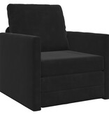 vidaXL Vloersofa Bed 2-in-1 Zwart 74x77x81 cm Velvet