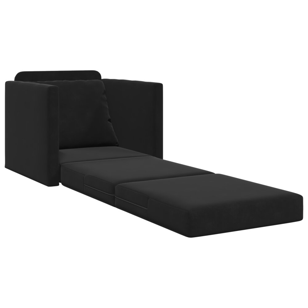 vidaXL Vloersofa Bed 2-in-1 Zwart 74x77x81 cm Velvet