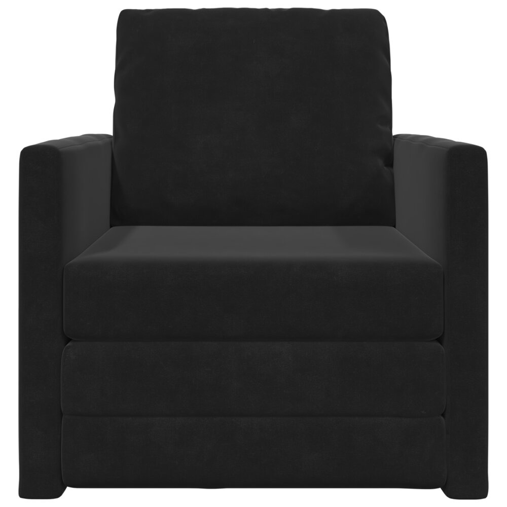 vidaXL Vloersofa Bed 2-in-1 Zwart 74x77x81 cm Velvet