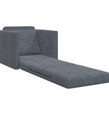 vidaXL Vloersofa Enkel Convertible Fluweel 74x77x81 cm Donkergrijs