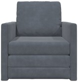 vidaXL Vloersofa Enkel Convertible Fluweel 74x77x81 cm Donkergrijs