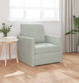 vidaXL Vloersofa Enkel Converteerbaar Velvet 74x77x81 cm Lichtgrijs