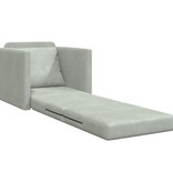 vidaXL Vloersofa Enkel Converteerbaar Velvet 74x77x81 cm Lichtgrijs