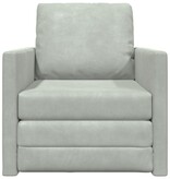 vidaXL Vloersofa Enkel Converteerbaar Velvet 74x77x81 cm Lichtgrijs