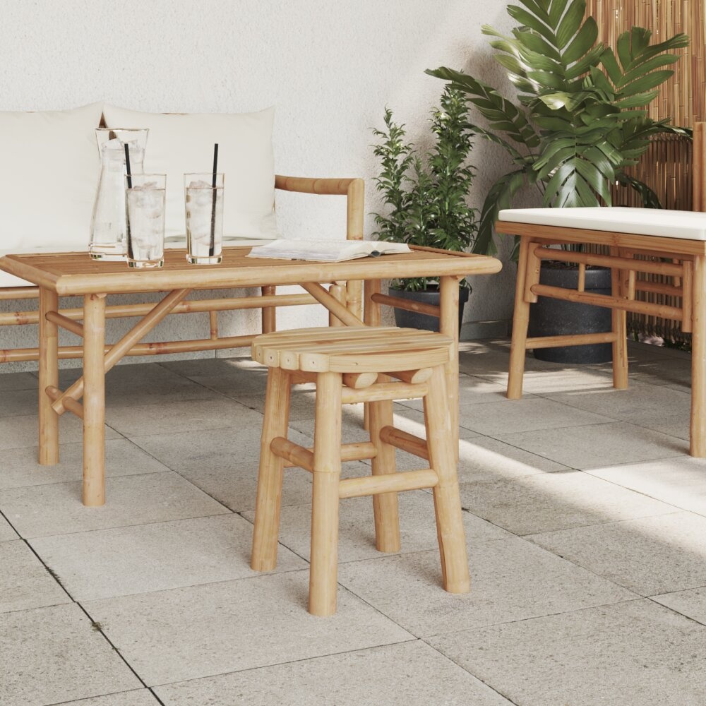 vidaXL Lage Kruk Rond Ø30x36 cm Bamboe