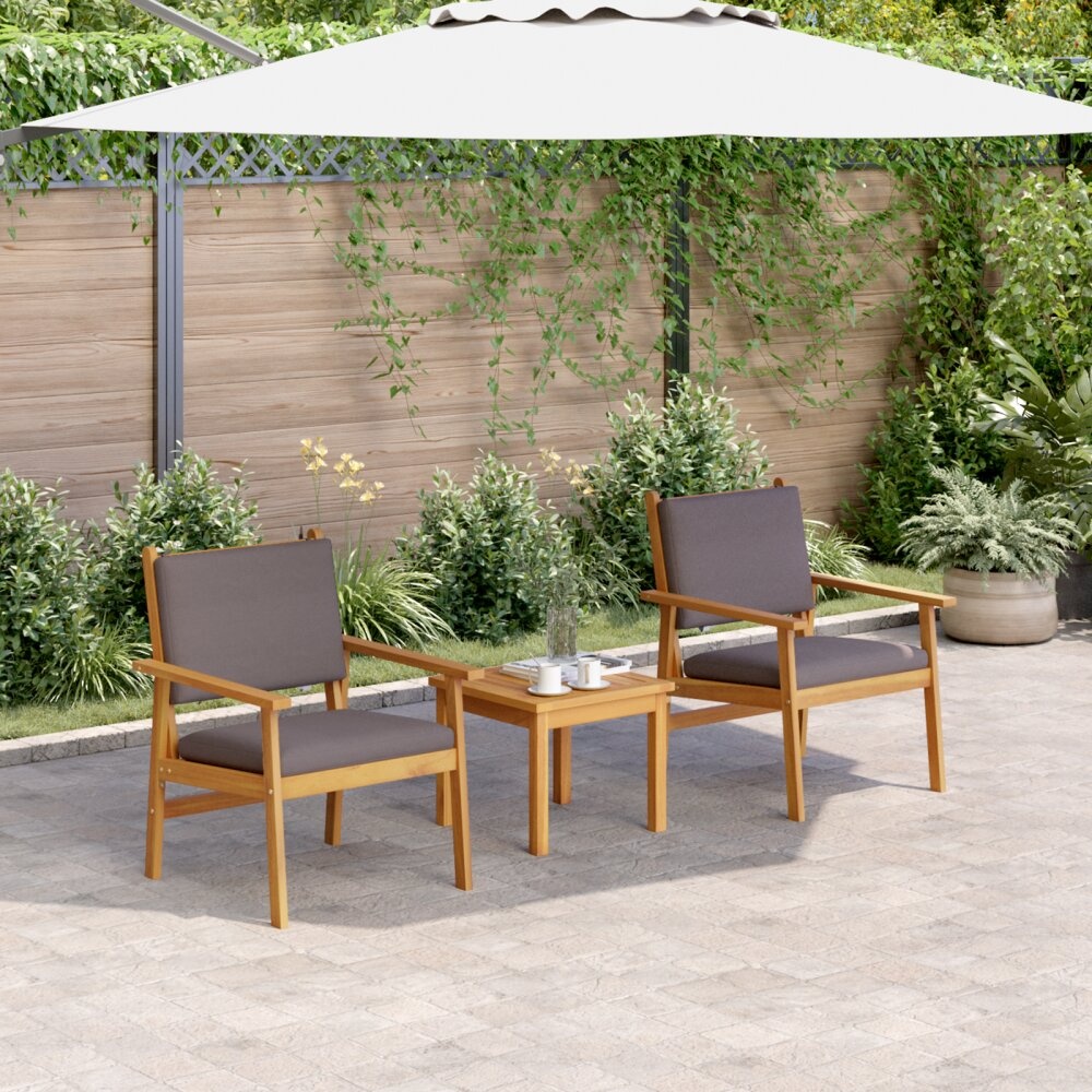 vidaXL Tuinstoelen 2 stuks met Kussens Massief Acaciahout