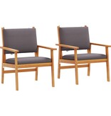 vidaXL Tuinstoelen 2 stuks met Kussens Massief Acaciahout